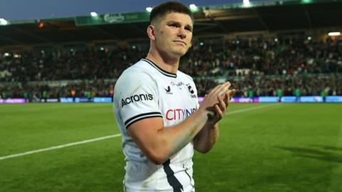 Owen Farrell applauds