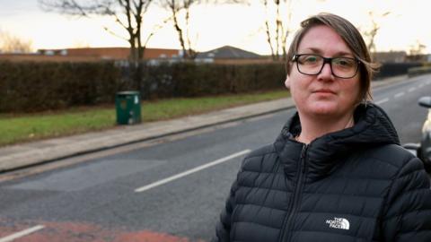 Parent Sarah Dixon outside Coatham Primary School