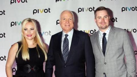 John McCain (center) with son Jimmy McCain (right)