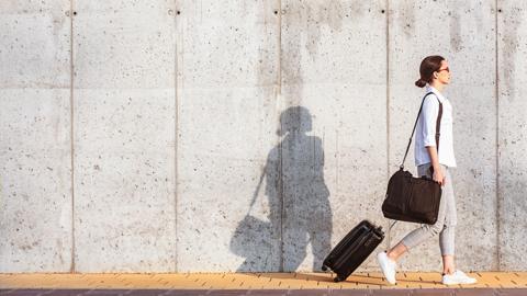 Woman with suitcase