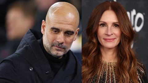 Pep Guardiola and Julia Roberts