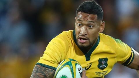 Israel Folau in action for Australia