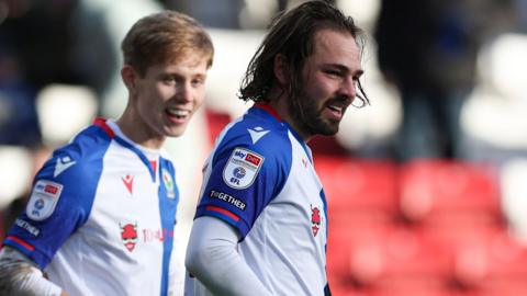 Bradley Dack (right) of Blackburn Rovers celebrates scoring