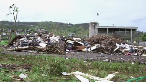 Destroyed buildings in Puerto Rico