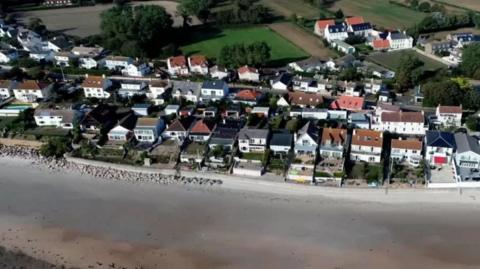 An aerial view of houses in Jersey 