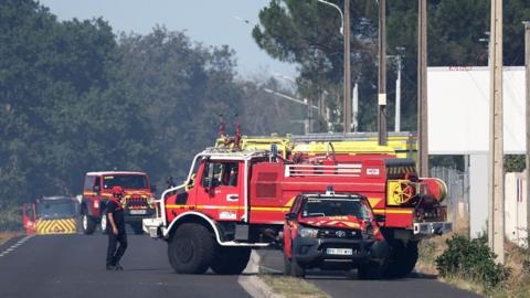 Red fire trucks