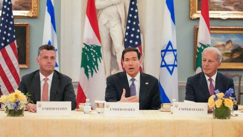 US delegation at the US-Israeli talks in Washington. 