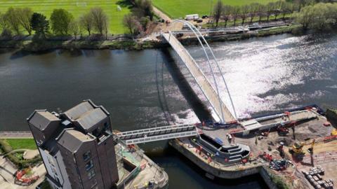The waterside bridge over the River Trent