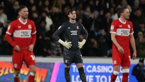 Dejected Middlesbrough players