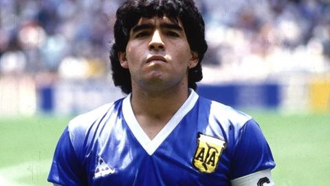 Diego Maradona, ahead of Argentina's World Cup quarter-final against England, in 1986