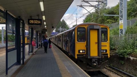 Salford Crescent platform and train