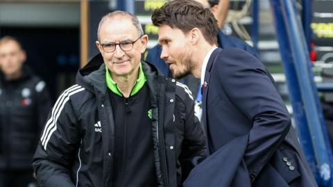Celtic interim manager Martin O'Neill and Rangers head coach Danny Rohl