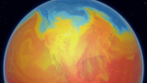 BBC Weather map showing airmass data over North America