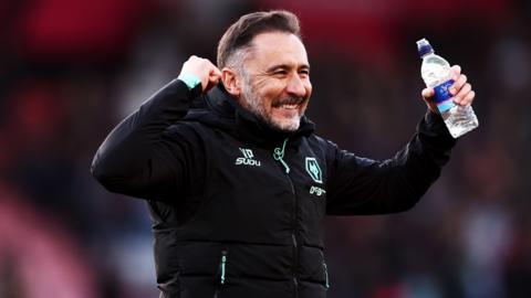 Vitor Pereira celebrates Wolves' win at Bournemouth