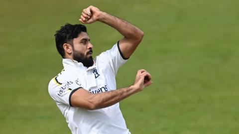 Aamir Jamal in action during a cricket match