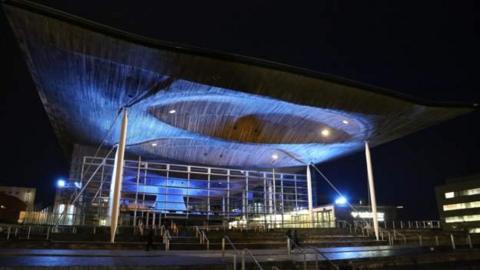 senedd glas