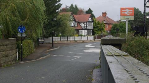 Station avenue in Chirk seen from the railway bridge