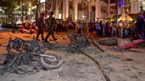 Site of bomb in Bangkok, 17 Aug