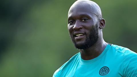 Romelu Lukaku training at Inter Milan