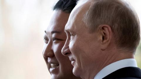 Vladimir Putin and Kim Jong Un, pictured here in 2019