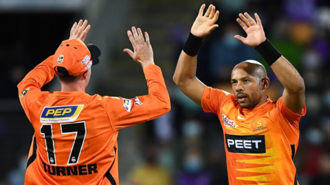 Tymal Mills in action for Perth Scorchers