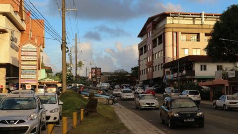 The commercial centre of Koror in the Pacific island nation of Palau