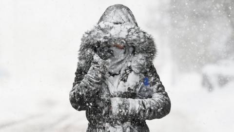 Woman in snow