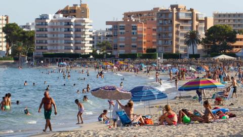 People sunbathing in Mallorca