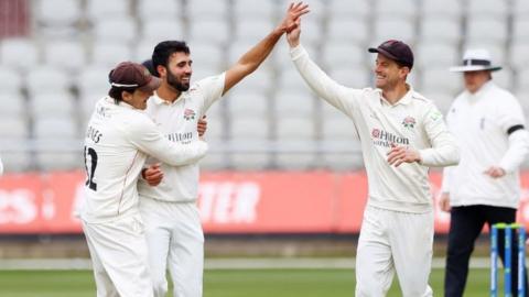 England one-day international paceman Saqib Mahmood got the only two wickets to fall on the final day for a total of four in the match