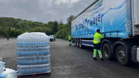 SWW van with water supply at car park