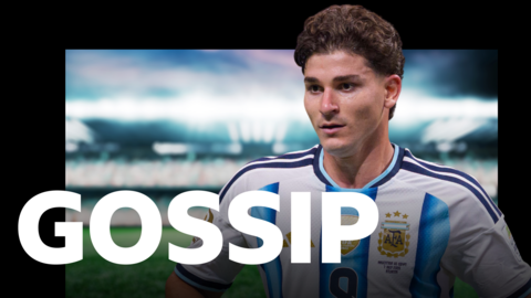 Gossip graphic with a picture of Julian Alvarez