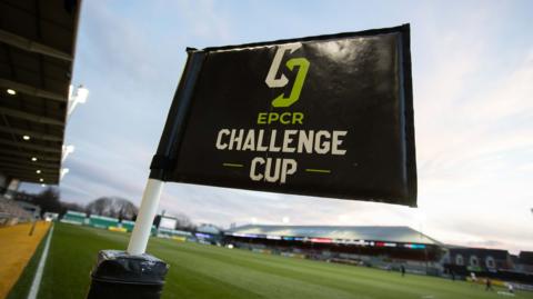 Challenge Cup corner flag at Rodney Parade