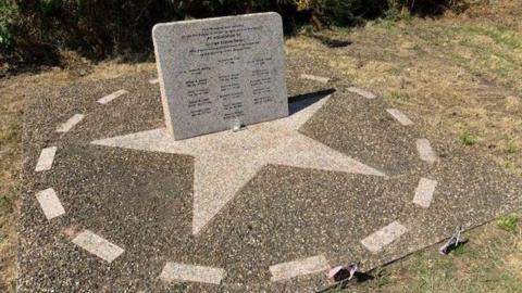 Memorial stone for the PT Squadron at Noirmont Point