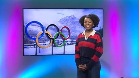 Emma-Louise on the Newsround set