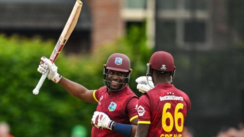 West Indies' Matthew Forde and Justin Greaves