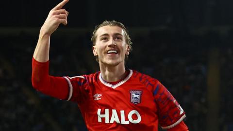 Jack Clarke celebrates scoring for Ipswich