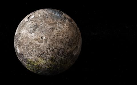 A 3D artist's impression of the dwarf planet Ceres.