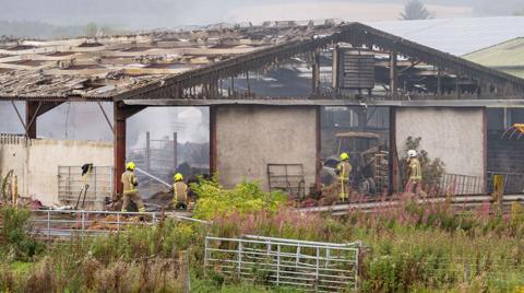 Burnt out barn at Alness