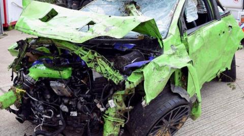 Wreckage of the Ford Focus