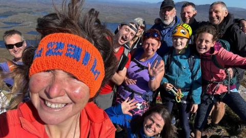 Lorraine McCall pictured with friends on Stac Pollaidh