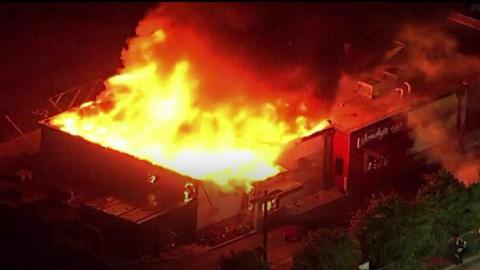 Wendys restaurant on fire