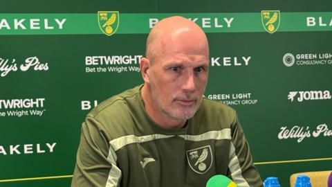 Norwich City head Philippe Clement at a press conference