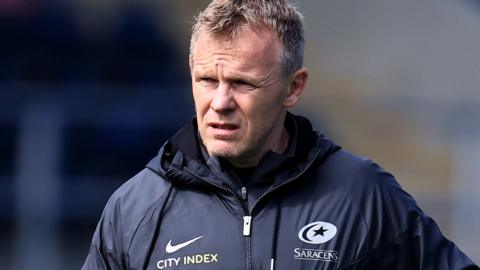 Saracens director of rugby Mark McCall on the sidelines