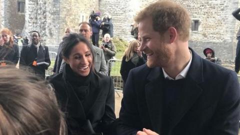 Meghan Markle and Prince Harry at Cardiff Castle