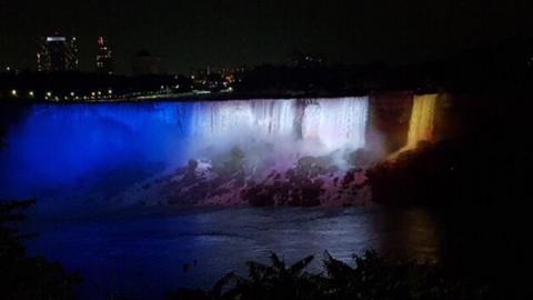 Niagara Falls illuminated