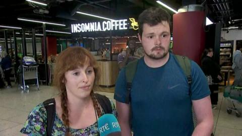 Passengers who were on board a Dublin-bound flight which experienced severe turbulence have described seeing people 'hit the ceiling' when the aircraft dropped very suddenly.