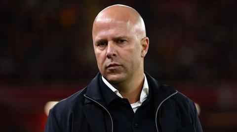 Liverpool boss Arne Slot looks glum during the EFL Cup loss to Crystal Palace