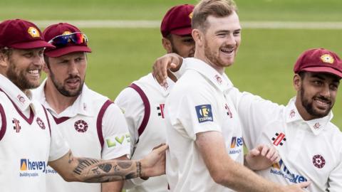 Northants celebrate a wicket