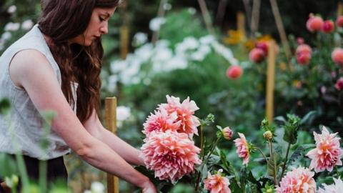 Rebekah Critchlow in her garden