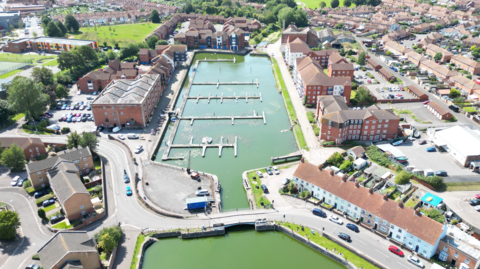 A birds eye view of Bridgwater docks